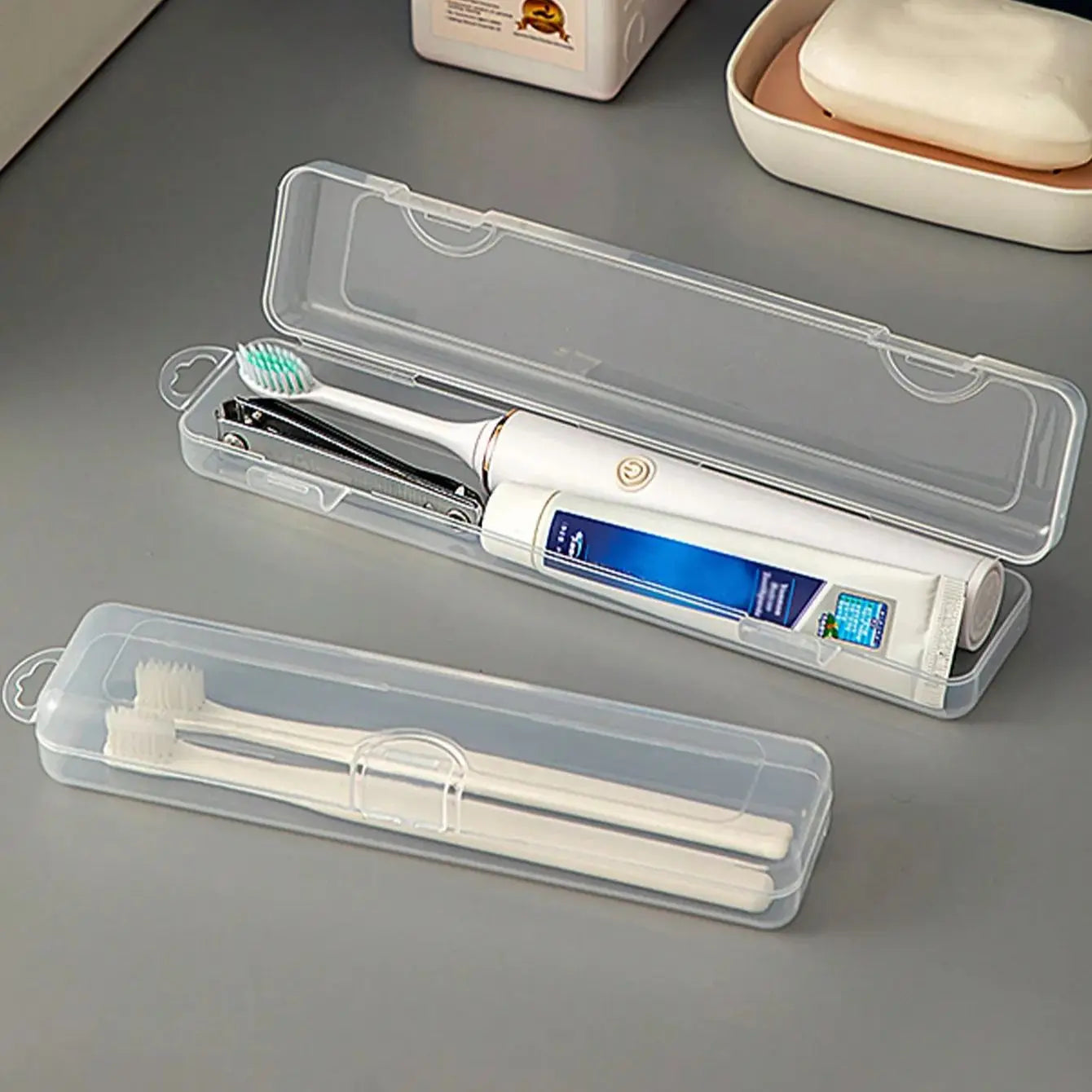 Travel and Business Portable Transparent Toothbrush Box Electric Toothbrush Breathable Long Term Flip Storage Box Oasis Select