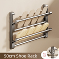 Foldable Wall-Mounted Shoe Rack | No-Drill Aluminum Organizer