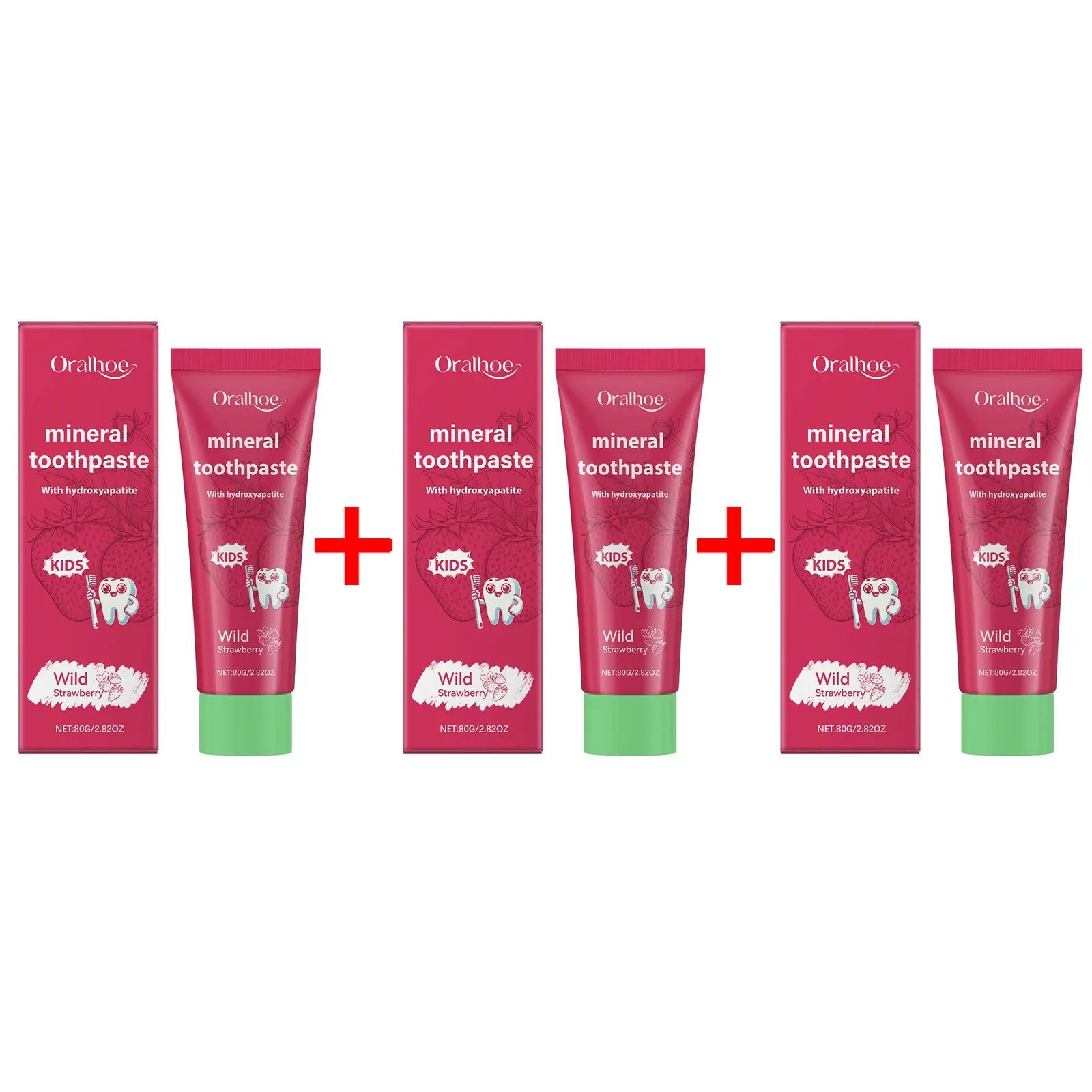  Children Toothpaste Gingiva Protection Removal Yellow Teeth Stain Relieve Gums Decay Toothache Kids Dental Care Toothpaste Oasis Select 80g Boxed X 3PCS