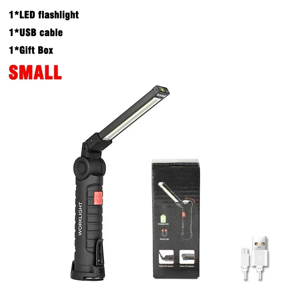 ESMARTER COB LED Work Light USB Rechargeable Magnetic Hook