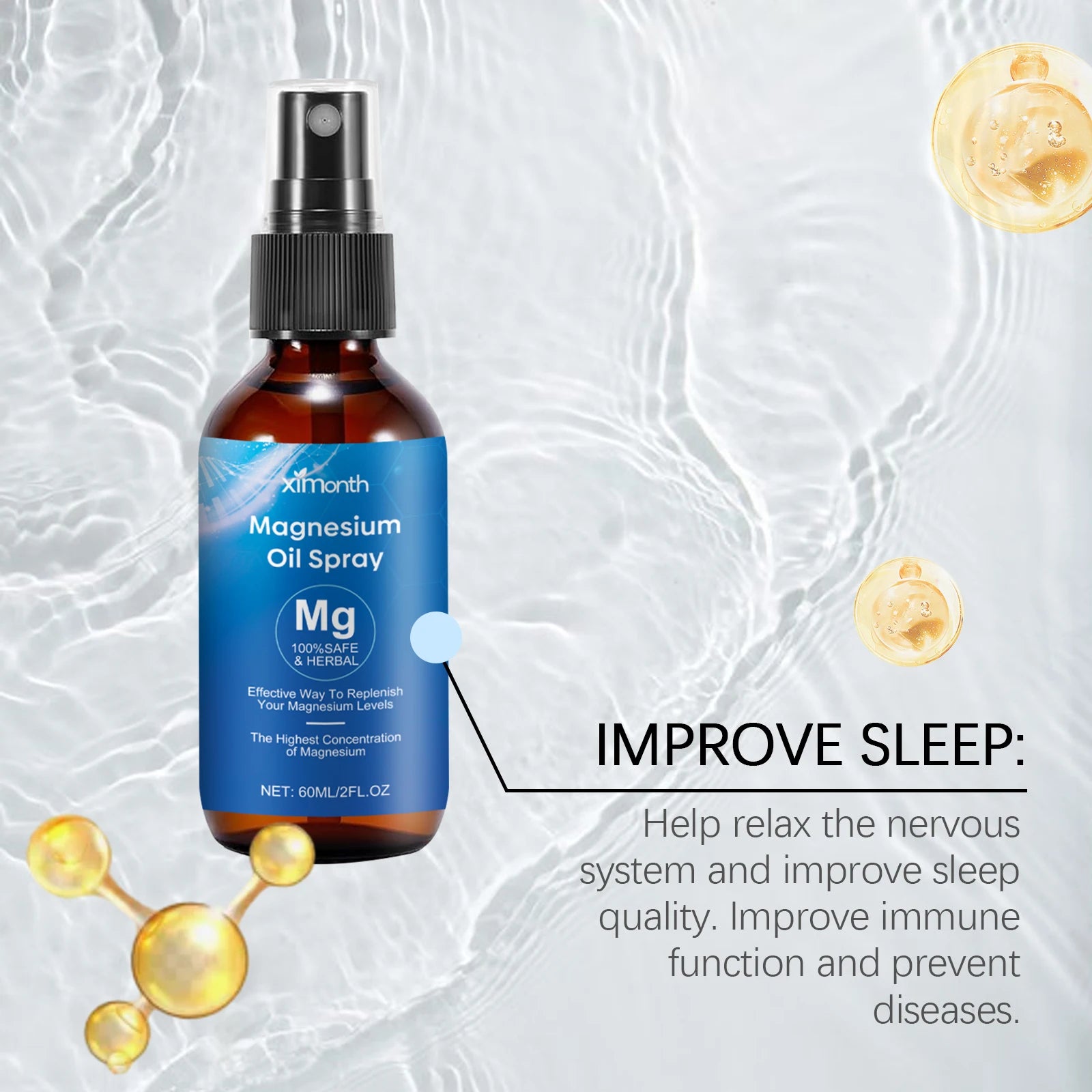 Essential Oil Magnesium Spray Relieves Muscle Body Pain Smoothes Softens Skin Magnesium Oil Spray Relaxation Better Sleep Care Oasis Select