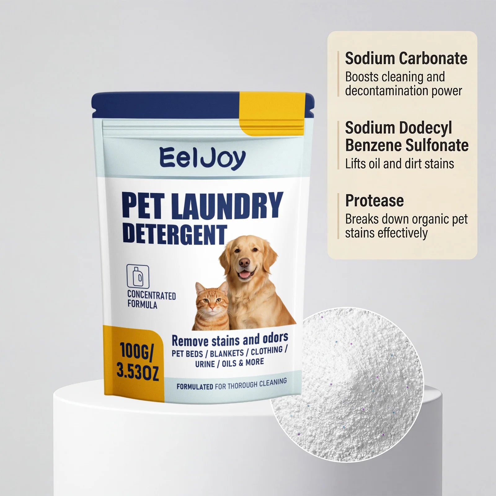 Pet Laundry Detergent powder For Dogs Cats Concentrated Stain Odor Remover For Pet Beds Blankets Clothing Machine Wash Friendly Oasis Select