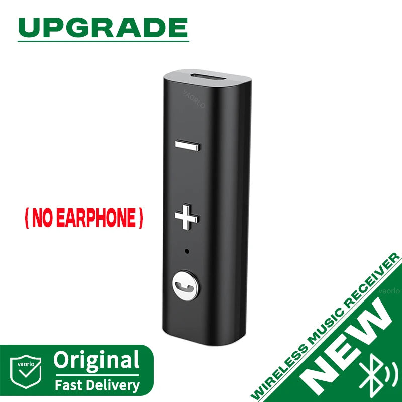 Bluetooth Audio Receiver 3.5mm AUX Stereo Music Wireless Adapter With HD Mic HandsFree Calling For Car Kit Spearker Headphones Oasis Select Black