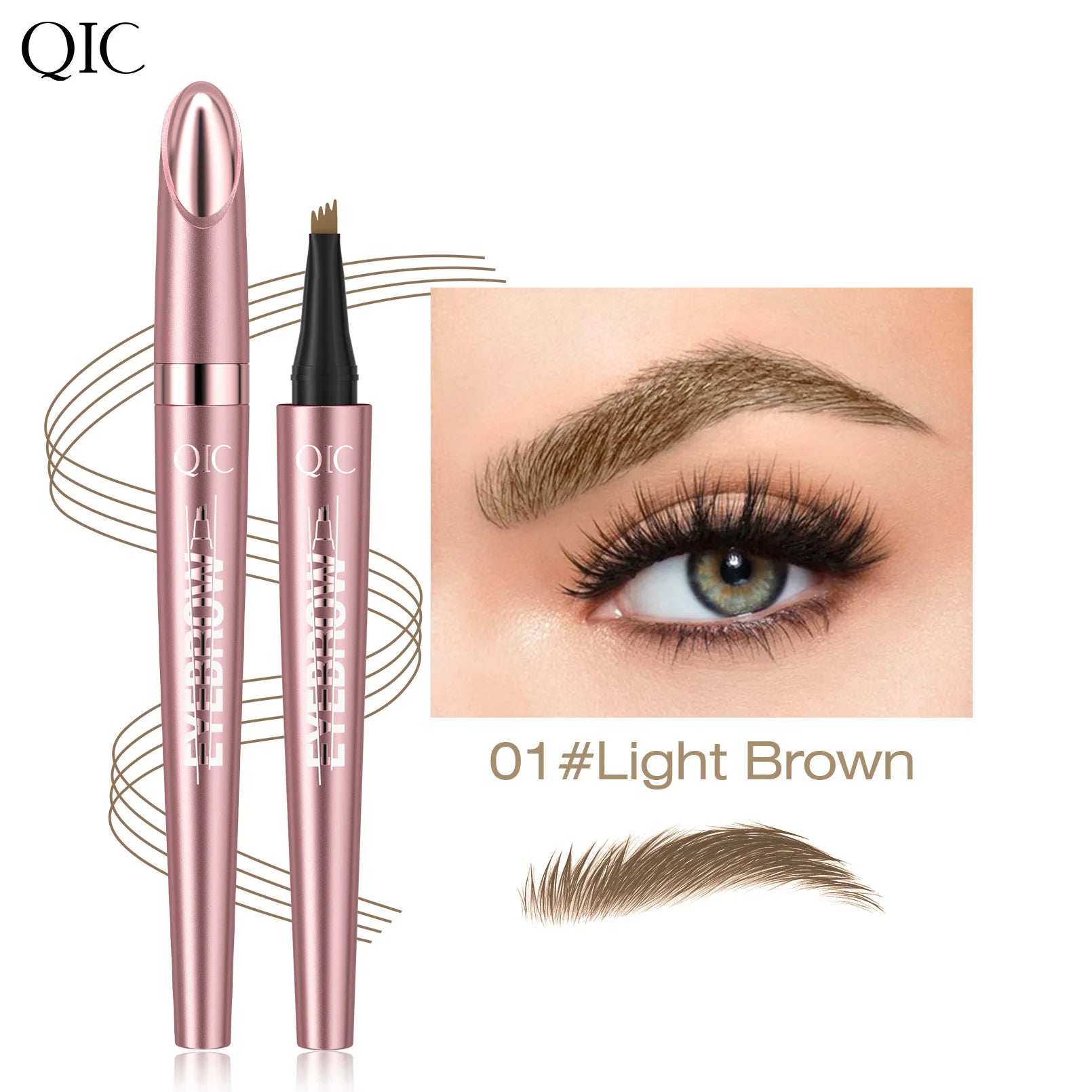 QIC Waterproof Microblading Eyebrow Pen | 4-Tip, 6 Colors