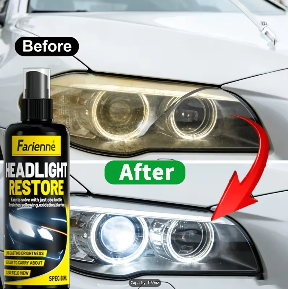 Car Headlight Restorer – Advanced repair kit removes yellowing and oxidation, provides long-lasting coating protection. Headligh Oasis Select