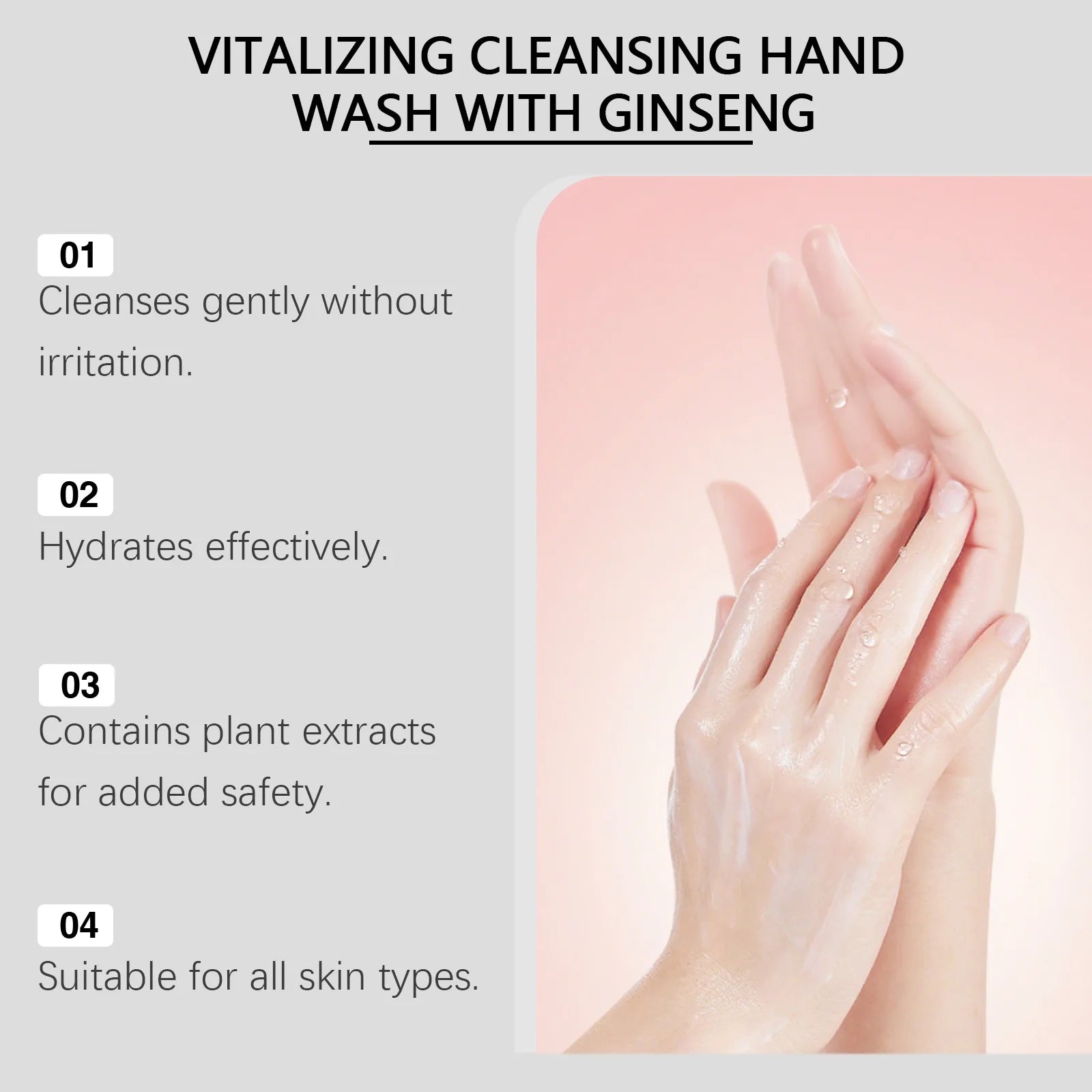 Ginseng Hand Wash Cleaning Removes Dirt Moisturizing Refreshing Non-Irritating Gentle Hand Skin Smoothing Brightening Hand Wash Oasis Select