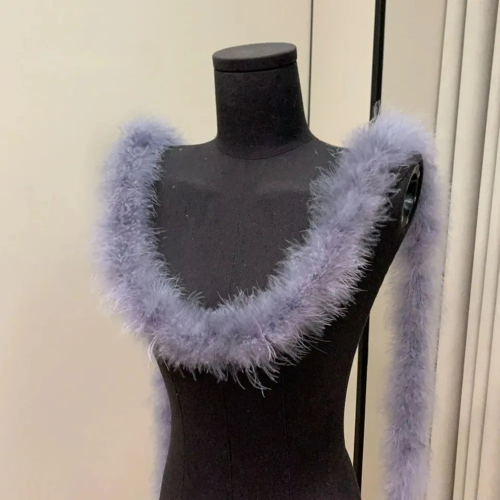 Fashion 2 Meter Decorative Strip Faux Fur DIY Apparel Sewing Fluffy Trim Cuff Strip Home Decor Artificial Fur Decoration Oasis Select Dark Grey