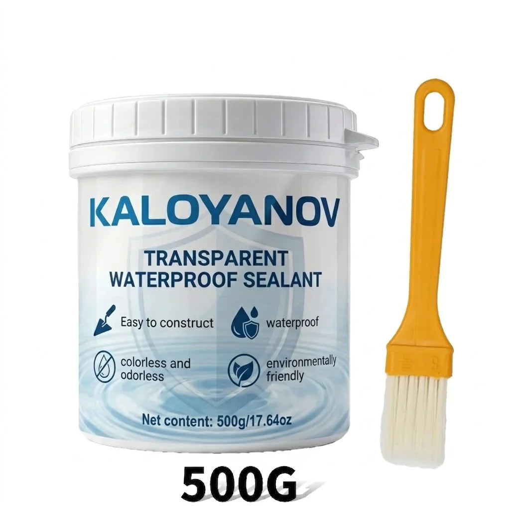 Transparent Waterproof Sealant with Brush Invisible Anti-Leak Agent Repair Coating Glue for Bathroom Roof Wall Window Tile Paste Oasis Select 500g-1PC