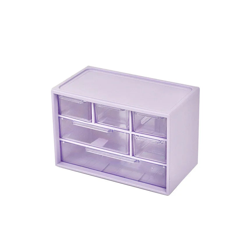 Dustproof Clear Plastic Desktop Mini Storage Box with Drawer – Transparent Organizer for Hair Clips, Jewelry, Keys Small Tools Oasis Select PURPLE
