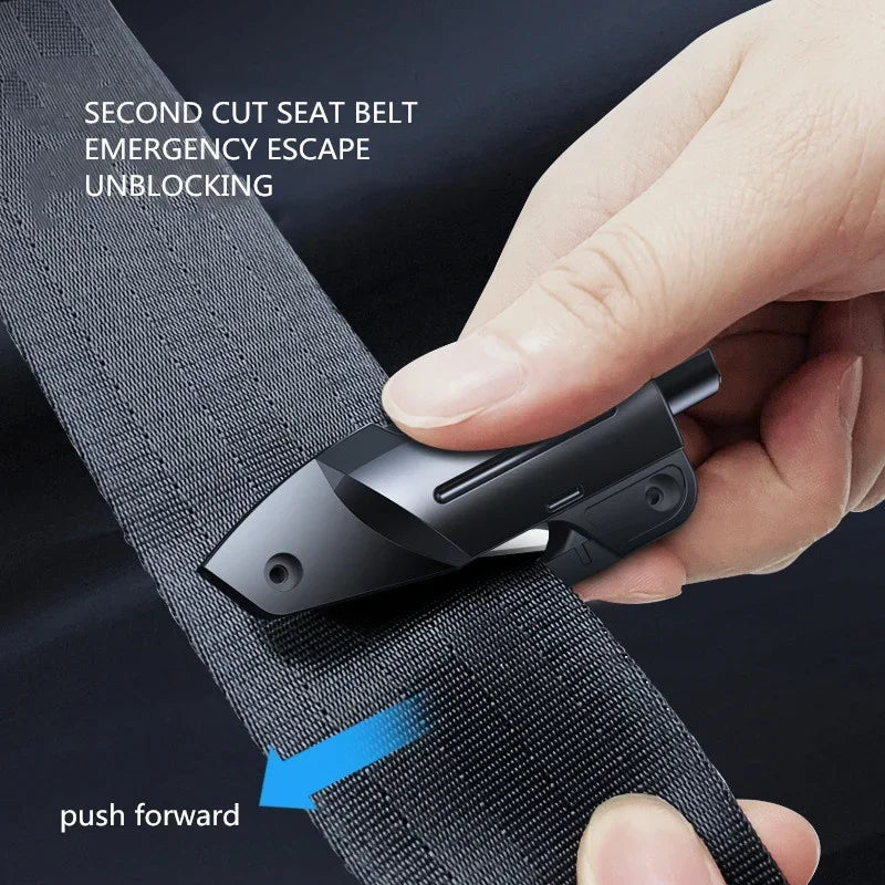 2 in 1 Car Safety Hammer Car Seat Belt Cutter Knife Car Window-breaking Hammer Glass Breaker Lifesaving Tool Escape Rescue TOOLS Oasis Select