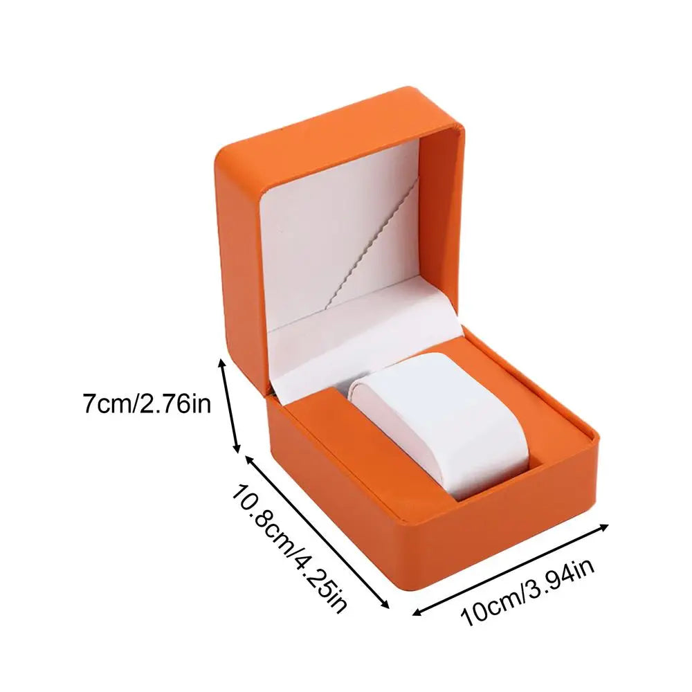 Watch Gift Box PU Leather Wristwatch Storage Case Watch Holder Box Display Case For Gift Jewelry Watch Organizer Storage Box Oasis Select Orange only box