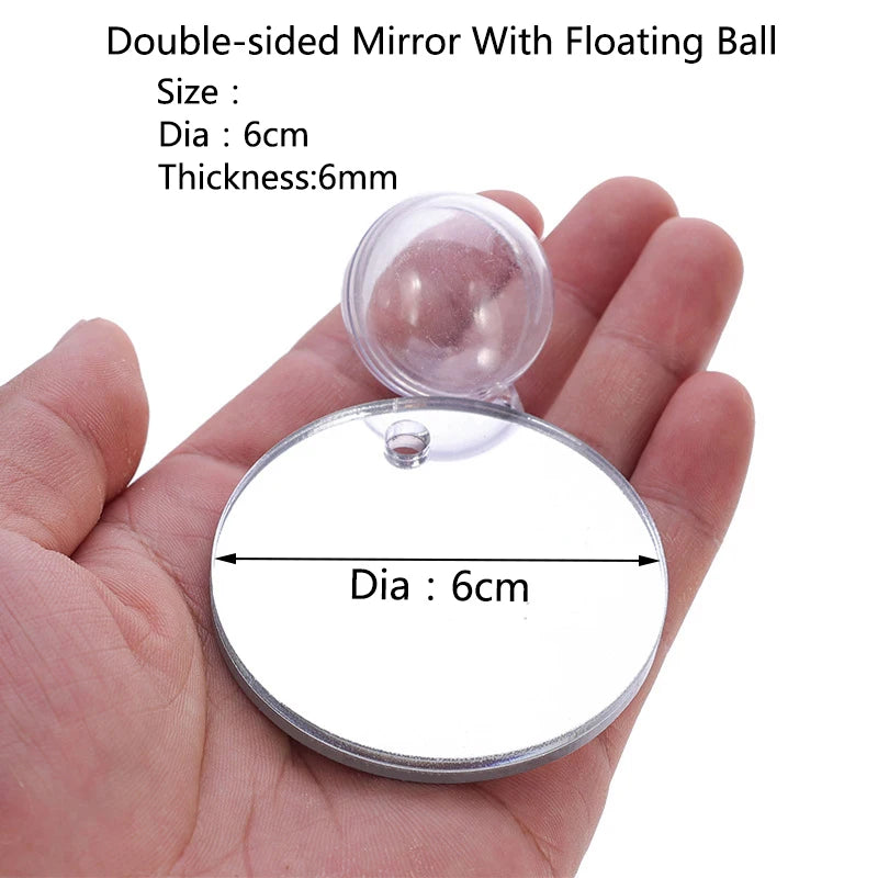Aquarium Betta Mirror Fish Tank Floating Round Mirror for Fish Betta Flowerhorn Cichlid Training Oasis Select 6cm Floating Mirror