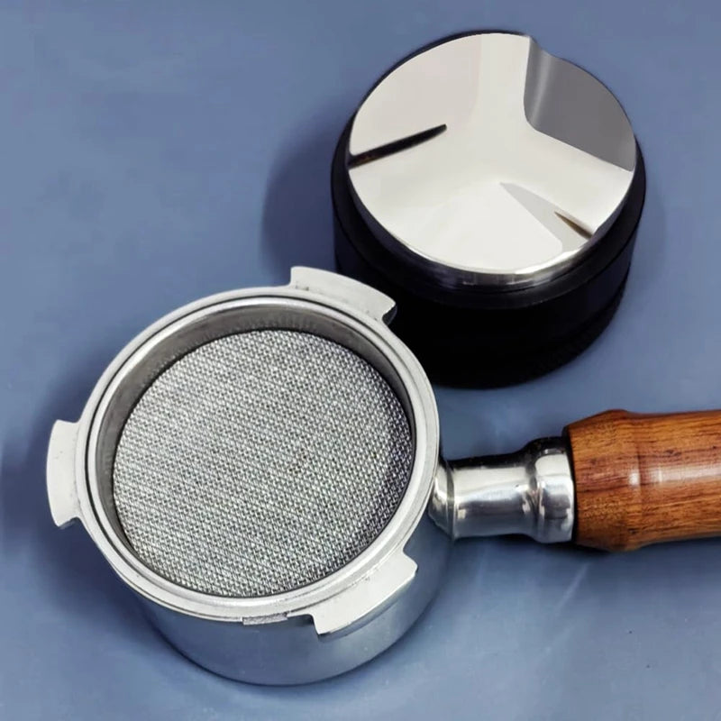 WISH 51Mm Adjustable Depth-3 Angled Espresso Tamper Fits 51Mm Portafilter, 51Mm Coffee Distributor Tool With 51Mm Puck Screen Oasis Select