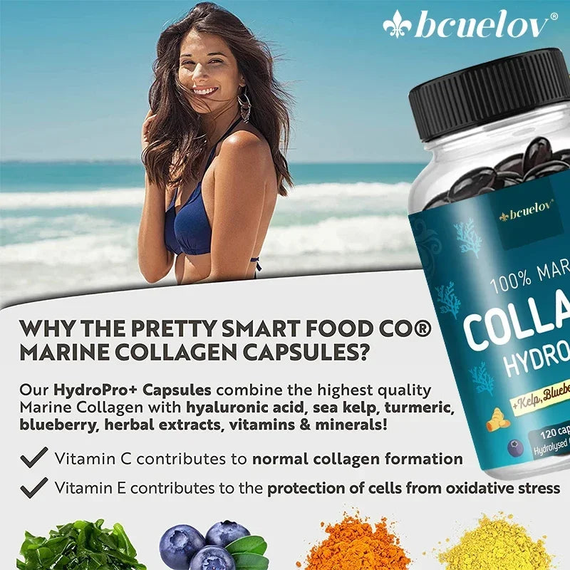 Hydrolyzed Marine Collagen Capsules – Skin, Hair & Nail Support