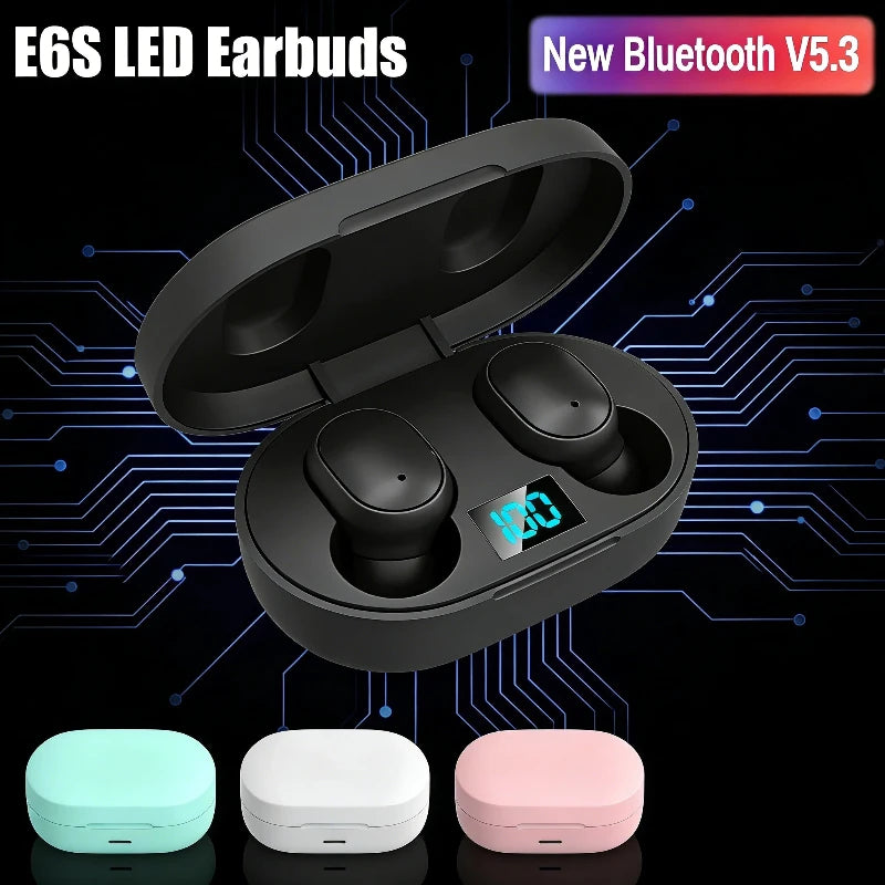 E6S Wireless Bluetooth Earphones Wireless Headphones TWS Headset Earbuds with Microphone Headphone Oasis Select