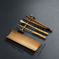 Japanese Bamboo Tea Kit Portable Tea Pliers Spoon Needle Exquisite Handmade Ceremony Tools for Daily Use Oasis Select 5Pcs