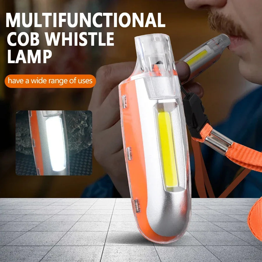 EDC Powerful Whistle Light USB Rechargeable Key Chain Led Flashlight 3-speed Adjustment Emergency Torch For Dog Bird Training Oasis Select