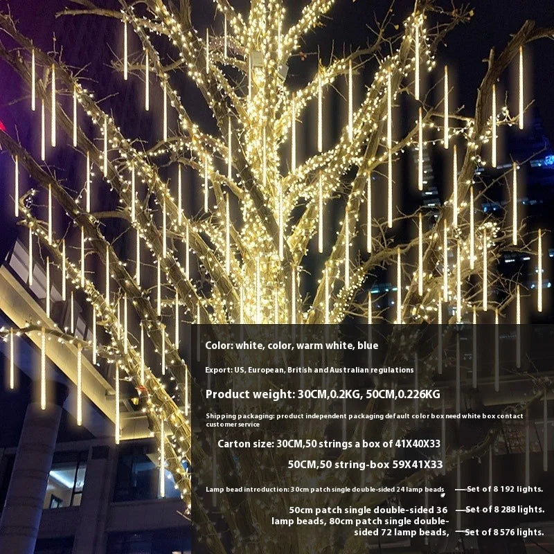 Led Solar Meteor Shower Light String Street Lamp Ambient Light Seven-color Waterproof Colored Light Strip Oasis Select