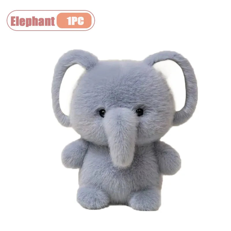 1-5PCS Desk Companion Plush Doll Cute Stuffed Animal for Table Decor Study Buddy Birthday Gift Room Ornament Kawaii Oasis Select Elephant-1PC