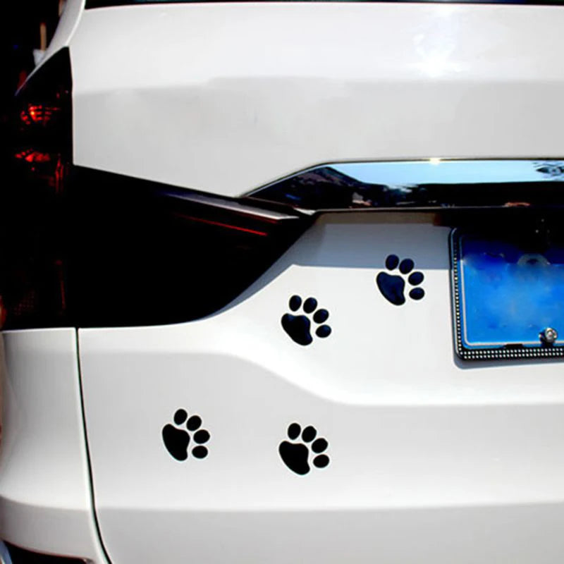1 Sheet Car Stickers Creative Decals Paw 3D Animal Dog Cat Foot Prints Decal Car Motocycle Sticker Car Accessories Oasis Select
