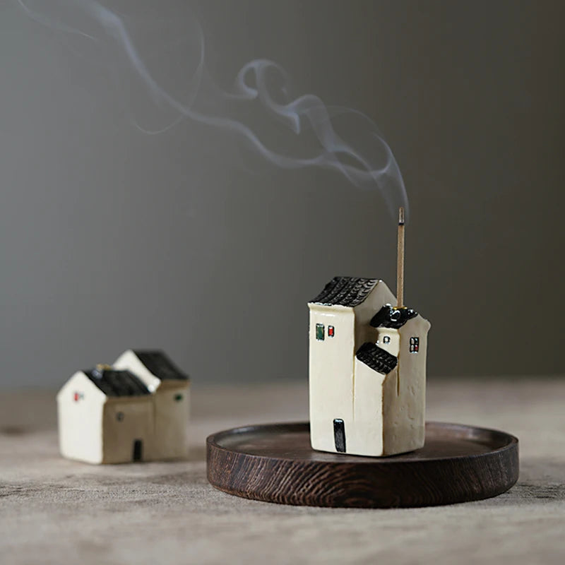 Creative Small Handmade Ceramic Incense Stick Incense Base Agarwood Incense Burner Household Tray Ornament Oasis Select