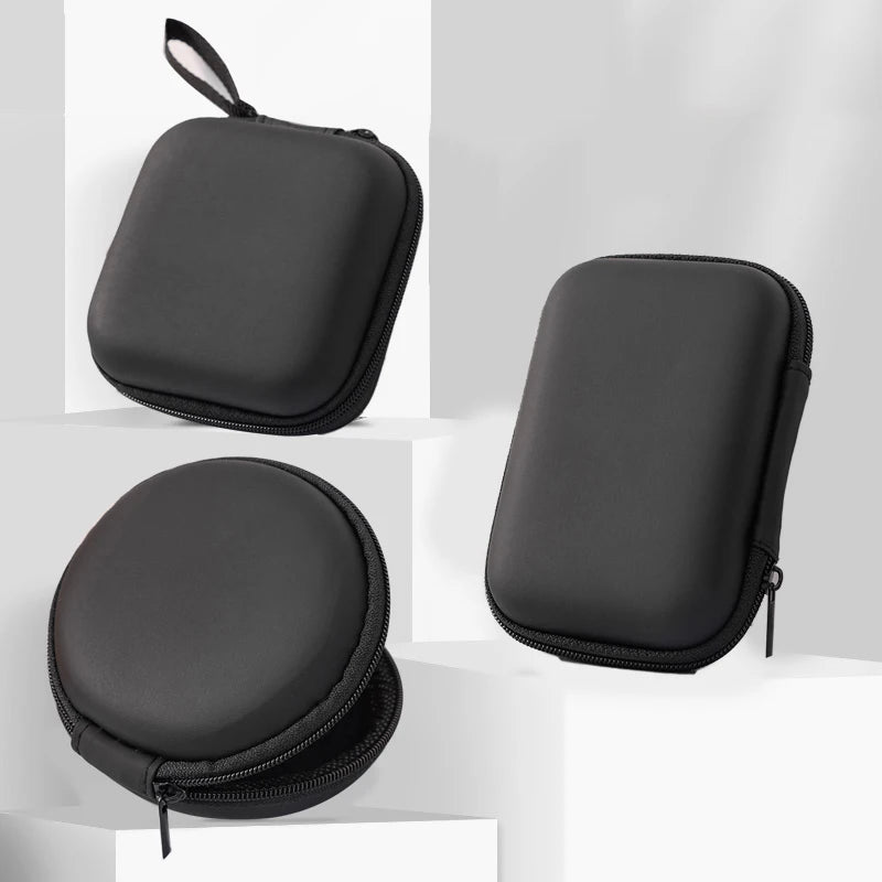 Artificial Leather Earphone Charger Case Data Cable U Disk Organizer Portable Mini 3C Hard Shell Digital Gadgets Storage Bag Oasis Select
