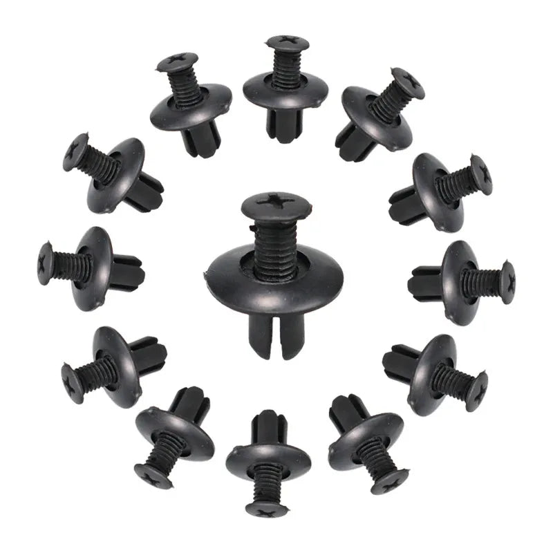 30/60/90/180pcs Black Plastic Auto Bumper Fender Push Rivet Retainer Plastic Car Fastener Clip For Universal Car Rivet Fasteners Oasis Select