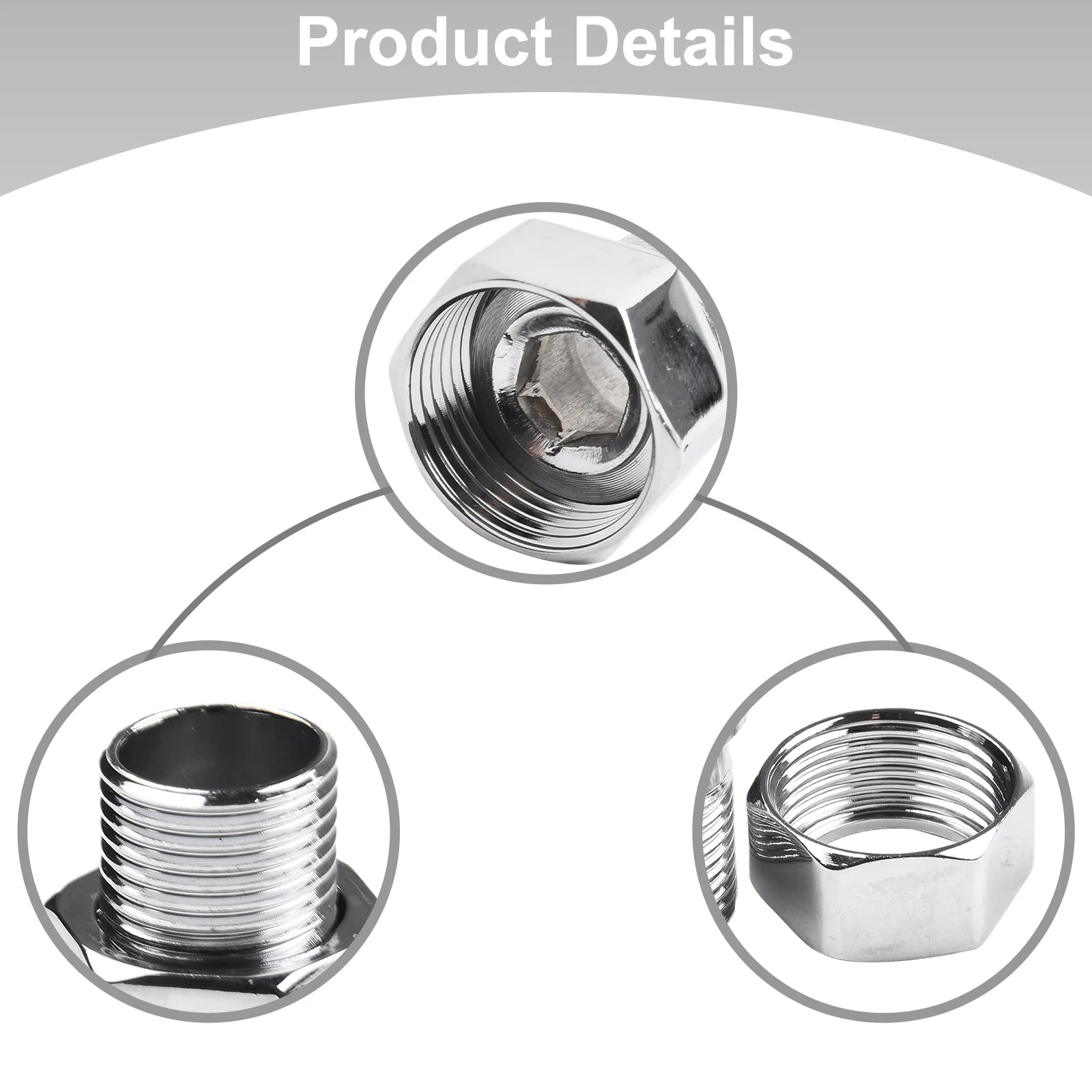 3/4" 1/2" Female To Male Thread 304 Stainless Steel Pipe Connector Union Radiator Valve Tail Bathroom Shower Accessories Oasis Select