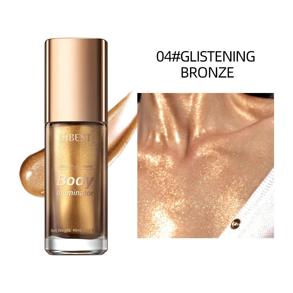 QIBEST 5-Color Liquid Highlighter – Body & Face Shimmer Glow