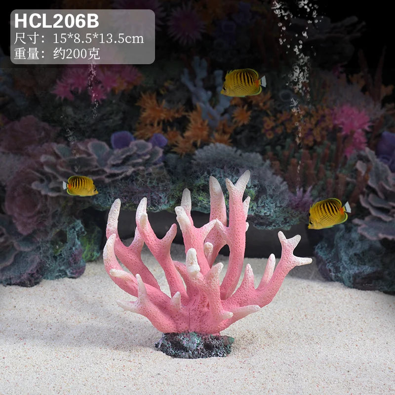 Betta Fishbowl Ornaments Large Coral Reef Stone Island Pet Artificial Aquarium Terrarium Resin Hideout Aquario Plant Accesories Oasis Select Style 26