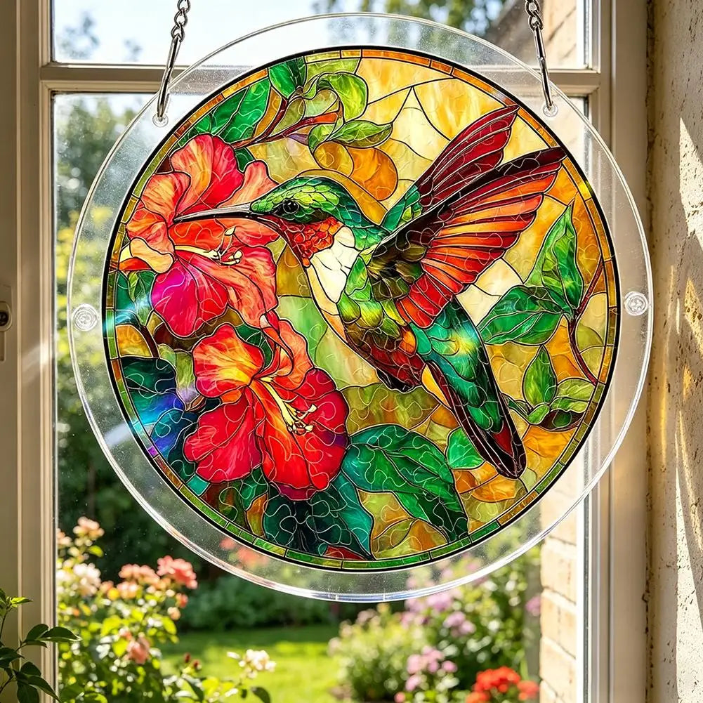 Acrylic Hummingbird Puzzle Suncatcher – DIY Window Hanging