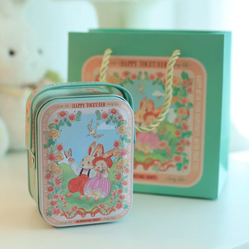 Tinplate Candy Box Kids Gifts Small Tin Box Cookie Box Portable Rabbit Gift Box for Birthday Wedding Party Decoration Oasis Select Style 11 Other