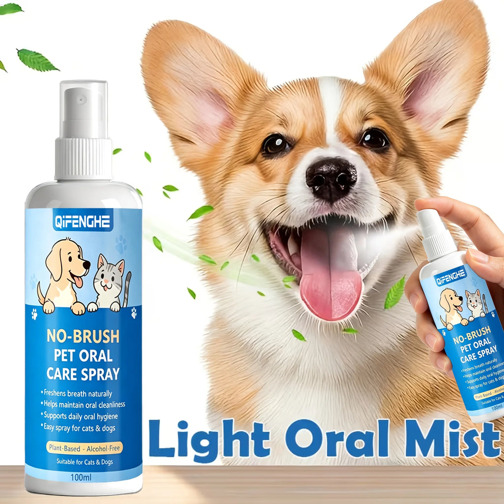 Pet 2-In-1 Oral Dental Spray for Dogs And Cats, Breath Freshener And Teeth Cleaning Cleaner, Tartar Control And Bad Breath Remov Oasis Select