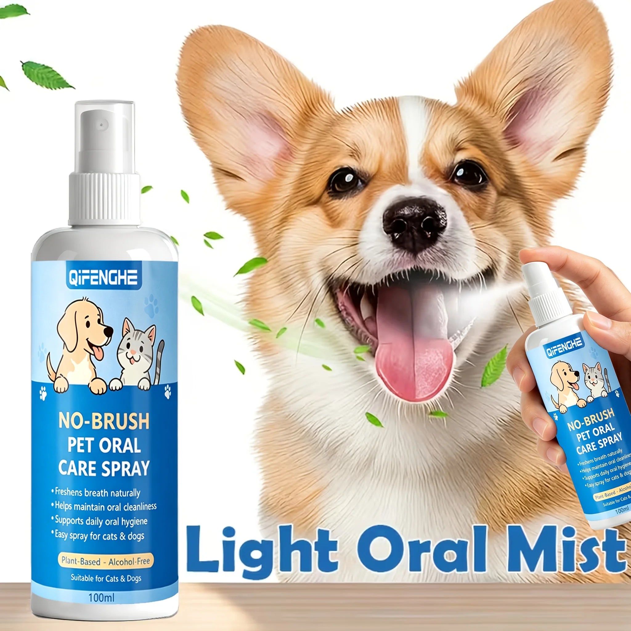 Pet 2-In-1 Oral Dental Spray for Dogs And Cats, Breath Freshener And Teeth Cleaning Cleaner, Tartar Control And Bad Breath Remov Oasis Select