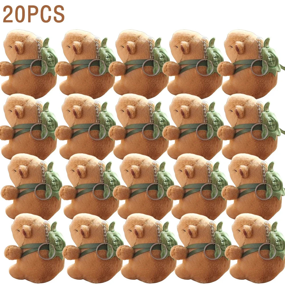 1-20PCS Cartoon Capybara Pendant Plush Toy Doll Bag Hanging Ornament Cute Kapila Keychain Doll Desktop Doll Ornament Car Pendant Oasis Select Backpack-20PCS