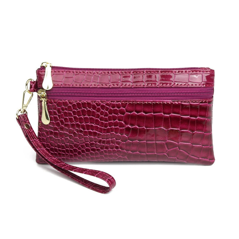 Women's PU Leather Coin Purse | Small Wrist Clutch Wallet Wrist Clutch Wallet Oasis Select Purple