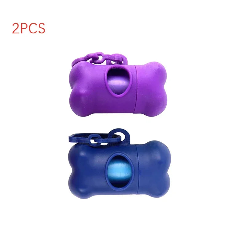 1pc Bone Shaped Bag Dispenser Disposable Pet Dog Waste Bag Holder Plastic Garbage Bag Case Carrier Disposal Poop Bag Dispenser Oasis Select Purple-dark blue