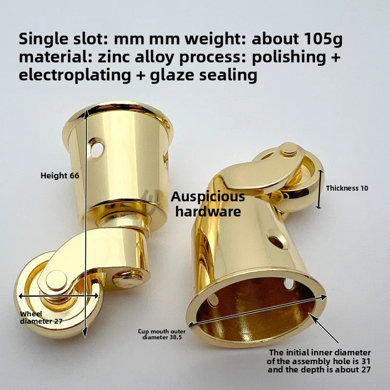 1pcs High Quality Brass Furniture Casters /universal Wheel Piano Castor Metal Sofa Foot Roller Office Hardware Oasis Select H 1pcs