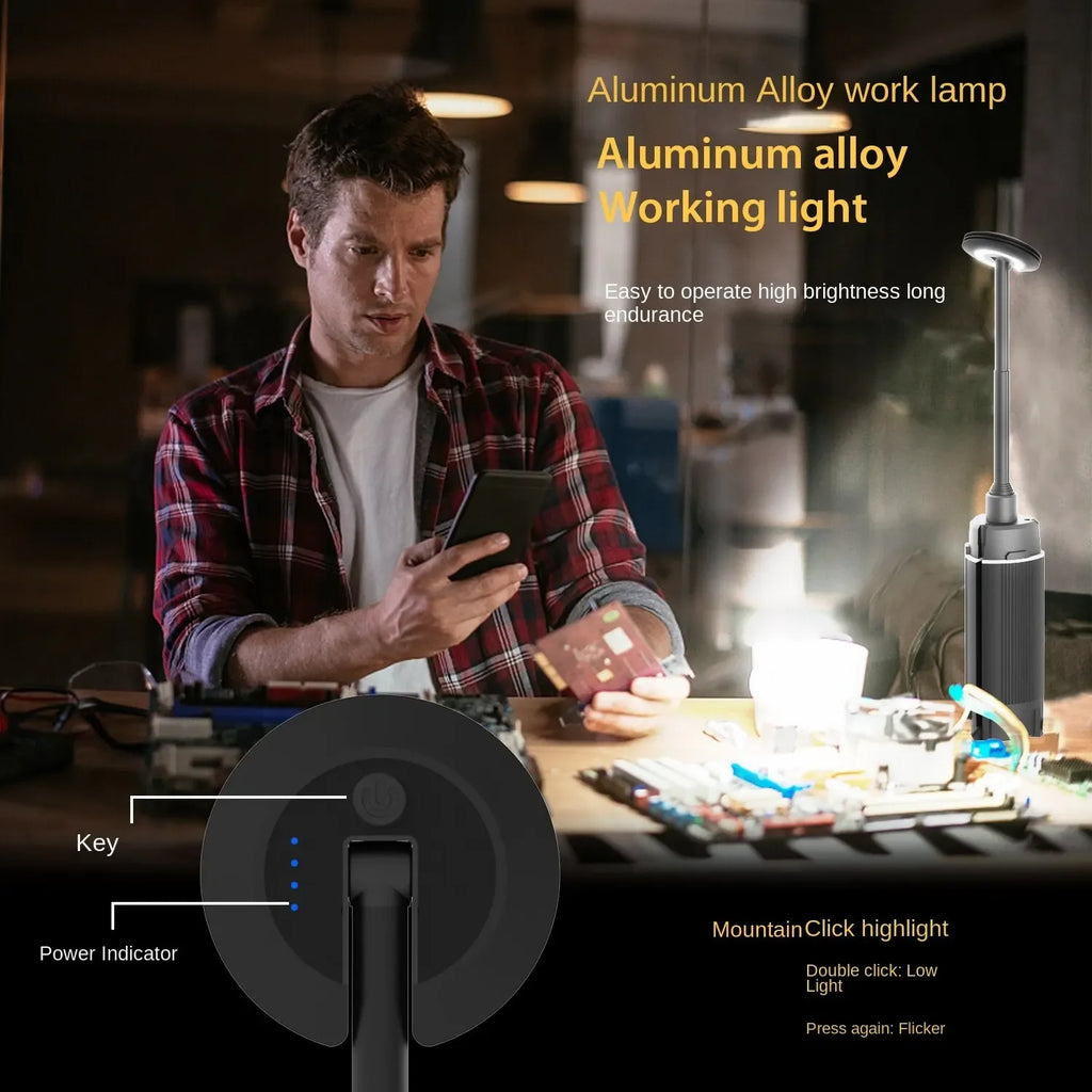 Outdoor Charging LED Camping Light for Work, Portable Telescopic Ultra High Brightness Lighting Oasis Select