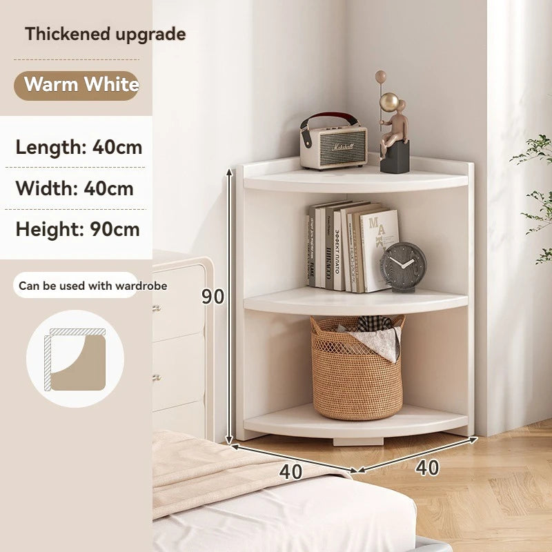Corner storage cabinet for home use, simple foyer, coat rack, corner wall display cabinet, floor standing bookshelf, bedroom sid Oasis Select three layers-40-90