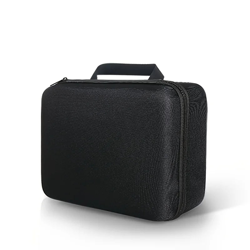 Portable Hard Shell Storage Case With Handle Zippered Makeup Tool Organizer Bag For Travel And Home Fridge Container Basket Oasis Select Black