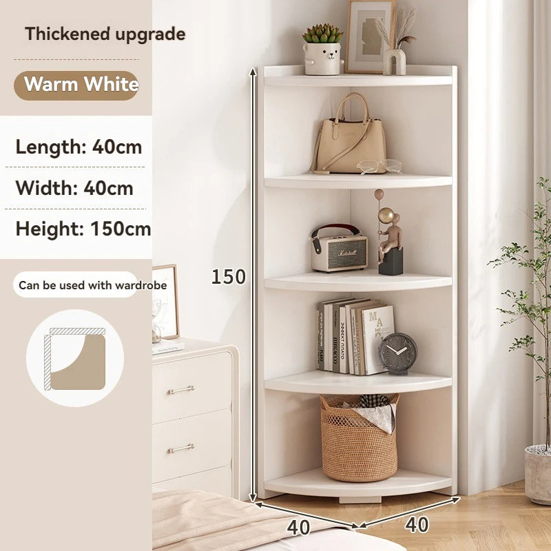 Corner storage cabinet for home use, simple foyer, coat rack, corner wall display cabinet, floor standing bookshelf, bedroom sid Oasis Select five layers-40-150