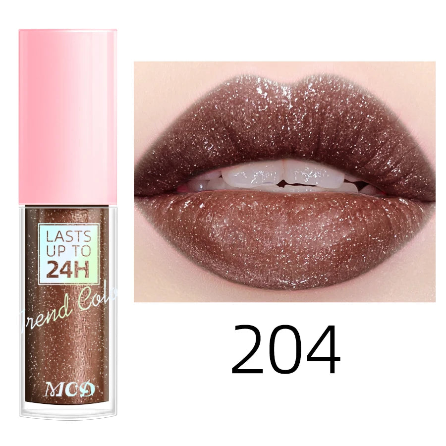 MCD Glitter Lip Gloss – 18 Shades, Waterproof & Long-Lasting