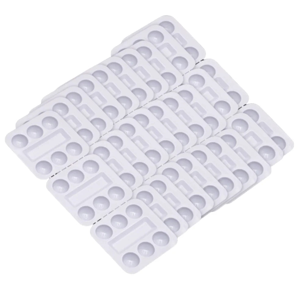 30Pcs Square Watercolor Palette Disposable Stackable Ink Tray Hard Multifunctional Tattoo Pigment Holder Art Painting Oasis Select 30pcs trays