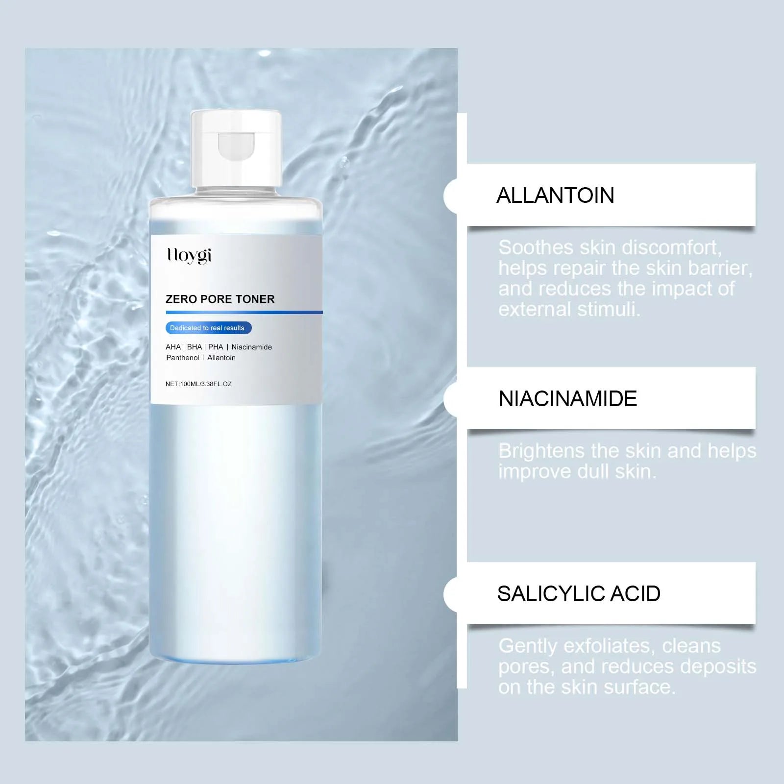 Exfoliating Hydrating Toner Moisturizing Smoothing Brighten Skin Pore Refining Improve Dry Skin Zero Pore Toner Soothing Formula Oasis Select