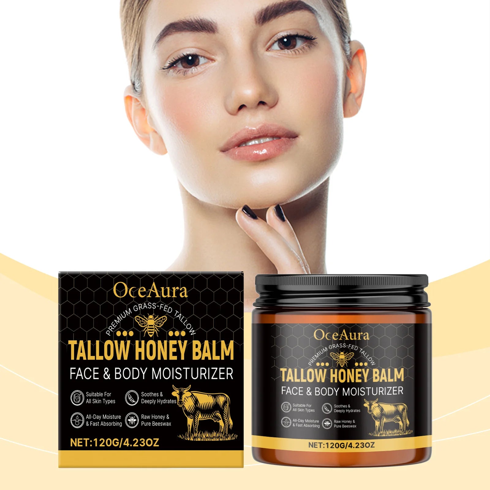 Tallow Honey Balm – Hydrating Brightening Firming Body Cream Body Moisturising Balm Oasis Select