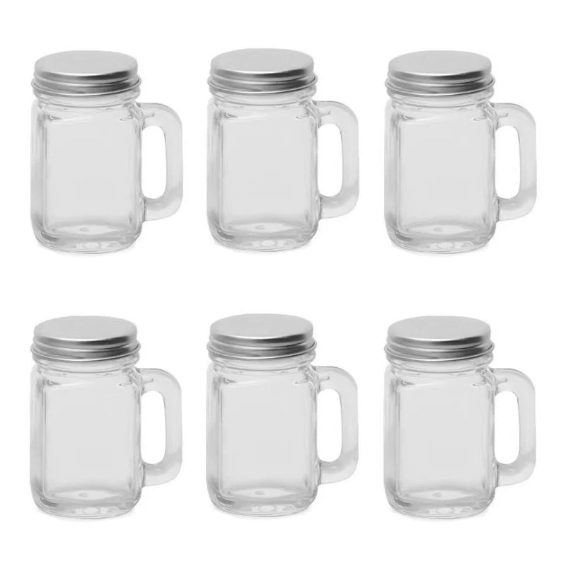 2/4/6Pcs 35ml Mini Glass Sealed Bottle for Jam Honey Coffee Concentrate Milk Juice Leakproof Bottle with Lid Portable Empty Jar Oasis Select 6Pcs