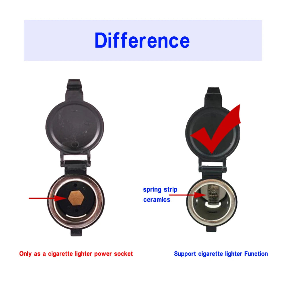 12V-24V Waterproof Cigarette Lighter Female Socket 10A – Car & Moto Car Power Socket Oasis Select