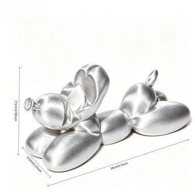 Cute Balloon Dog Eyeglass Holder Figurine Modern Art Desktop Decor Puppy Glasses Stand Ornament for Home Office Desk Decor Gifts Oasis Select Dog stand silver