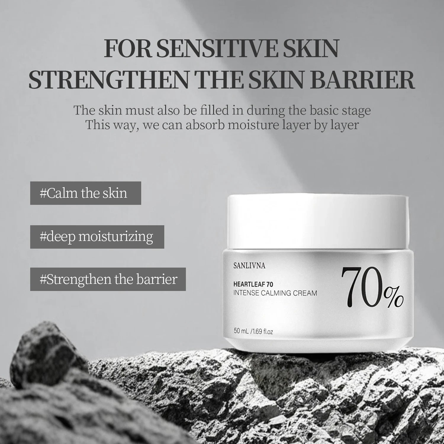 HEARTLEAF 70 Intense Soothing Cream Moisturizing Cream Winter Moisturizing Dry Anti-Peeling Skin Skin Care Cream Oasis Select